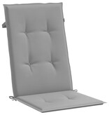 VidaXL Tuinstoelkussens rugleuning 2 st 120x50x3 cm stof grijs