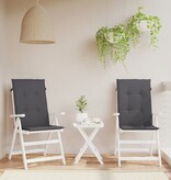 VidaXL Tuinstoelkussens rugleuning 2 st 120x50x3 cm stof antraciet