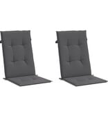 VidaXL Tuinstoelkussens rugleuning 2 st 120x50x3 cm stof antraciet