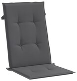 VidaXL Tuinstoelkussens rugleuning 2 st 120x50x3 cm stof antraciet