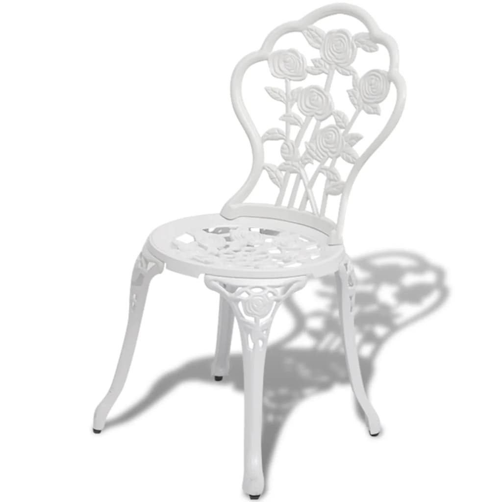 VidaXL Bistrostoelen 2 st gietaluminium wit
