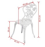 VidaXL Bistrostoelen 2 st gietaluminium wit