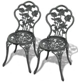 VidaXL Bistrostoelen 2 st gietaluminium groen