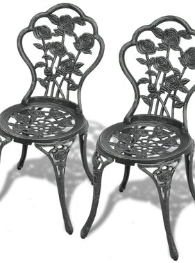 VidaXL Bistrostoelen 2 st gietaluminium groen