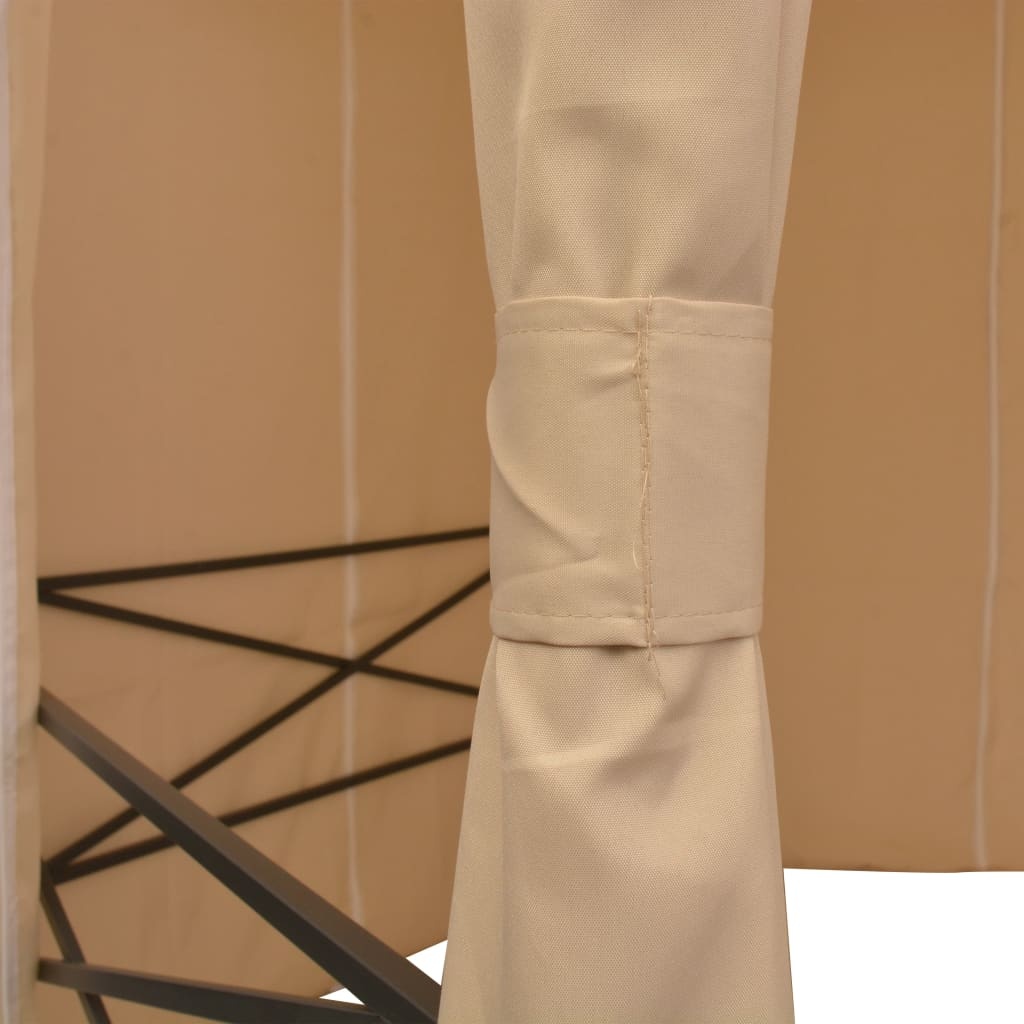 VidaXL Tuinpaviljoen met gordijnen hexagonaal 360x265 cm