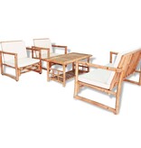 VidaXL 4-delige Loungeset met kussens bamboe