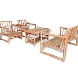 VidaXL 4-delige Loungeset met kussens bamboe