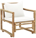 VidaXL Tuinstoelen 2 st met kussens bamboe