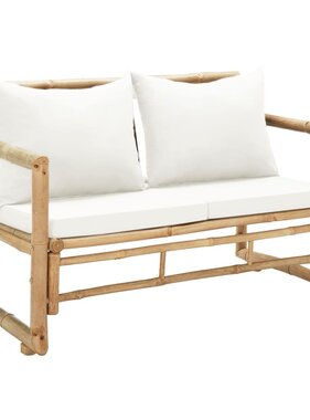 VidaXL Tuinbank 2-zits met kussens bamboe