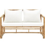 VidaXL Tuinbank 2-zits met kussens bamboe