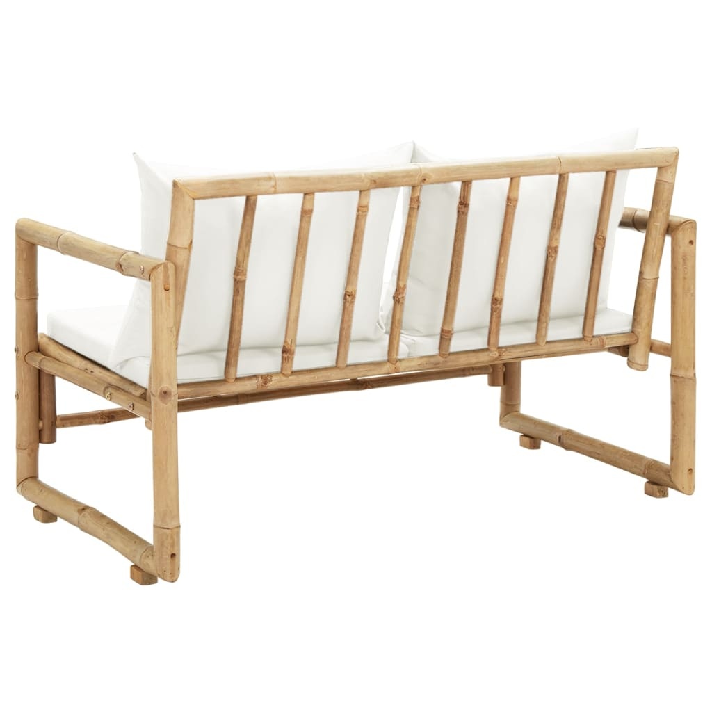 VidaXL Tuinbank 2-zits met kussens bamboe