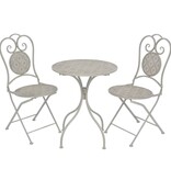 VidaXL 3-delige Bistroset staal grijs