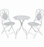 VidaXL 3-delige Bistroset staal grijswit