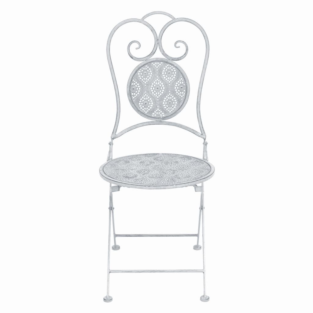 VidaXL 3-delige Bistroset staal grijswit