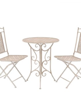 VidaXL 3-delige Bistroset staal wit
