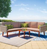 VidaXL 4-delige Loungeset met kussens poly rattan grijs