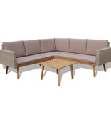 VidaXL 4-delige Loungeset met kussens poly rattan grijs