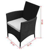 VidaXL Tuinstoelen 2 st poly rattan zwart