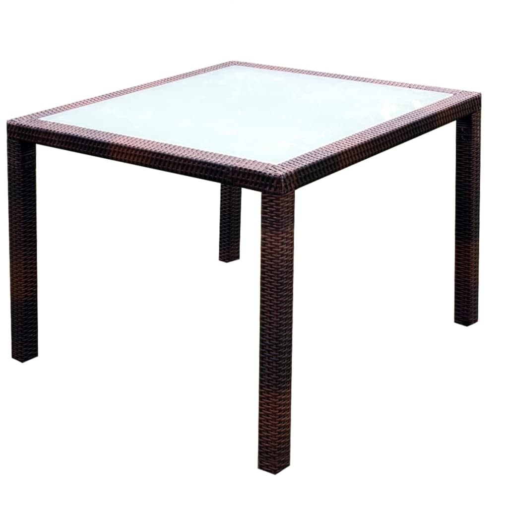 VidaXL 5-delige Tuinset met kussens poly rattan bruin