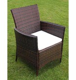 VidaXL 7-delige Tuinset met kussens poly rattan bruin