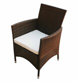 VidaXL 7-delige Tuinset met kussens poly rattan bruin