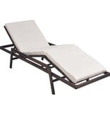 VidaXL Ligbed met kussen poly rattan bruin