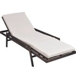 VidaXL Ligbed met kussen poly rattan bruin