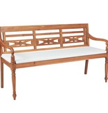 VidaXL Bank Batavia met kussens 150 cm teakhout