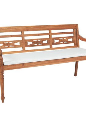VidaXL Bank Batavia met kussens 150 cm teakhout