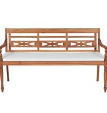 VidaXL Bank Batavia met kussens 150 cm teakhout