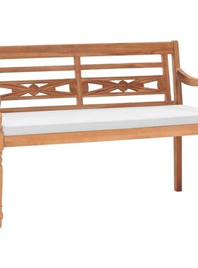 VidaXL Bank Batavia met kussens 120 cm teakhout