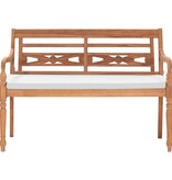 VidaXL Bank Batavia met kussens 120 cm teakhout
