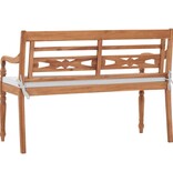 VidaXL Bank Batavia met kussens 120 cm teakhout