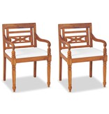 VidaXL 4-delige Loungeset met kussens massief teakhout