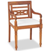 VidaXL 4-delige Loungeset met kussens massief teakhout