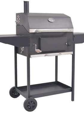 VidaXL Houtskoolbarbecue met onderplank zwart