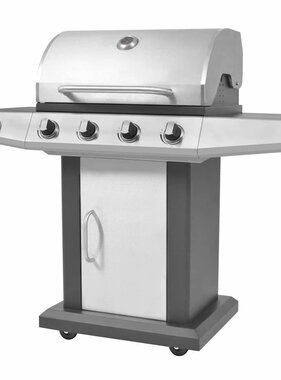 VidaXL Gas Barbecue Grill Zilver Roestvrij staal