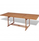 VidaXL 11-delige Tuinset met klapstoelen massief teakhout