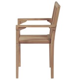 VidaXL Tuinstoelen stapelbaar 2 st massief teakhout