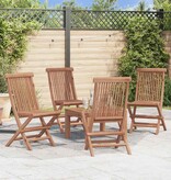 VidaXL Tuinstoelen inklapbaar 4 st massief teakhout
