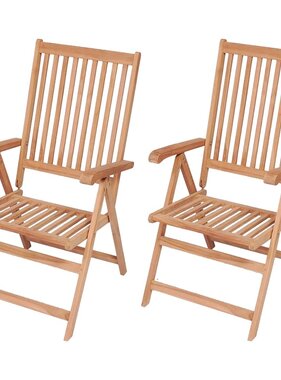 VidaXL Tuinstoelen 2 st verstelbaar massief teakhout