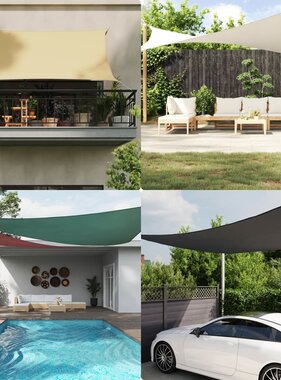 VidaXL Zonnescherm vierkant 2x2 m oxford stof crèmekleurig