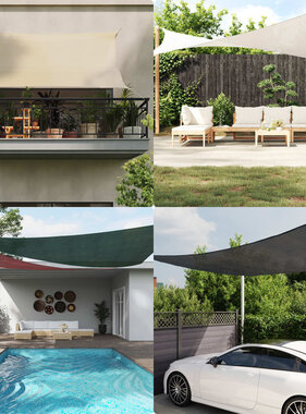 VidaXL Zonnescherm HDPE driehoek 3,6x3,6x3,6 m wit