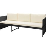 VidaXL 6-delige Loungeset met kussens poly rattan zwart