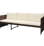 VidaXL 6-delige Loungeset met kussens poly rattan bruin