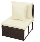 VidaXL 8-delige Loungeset met kussens poly rattan bruin