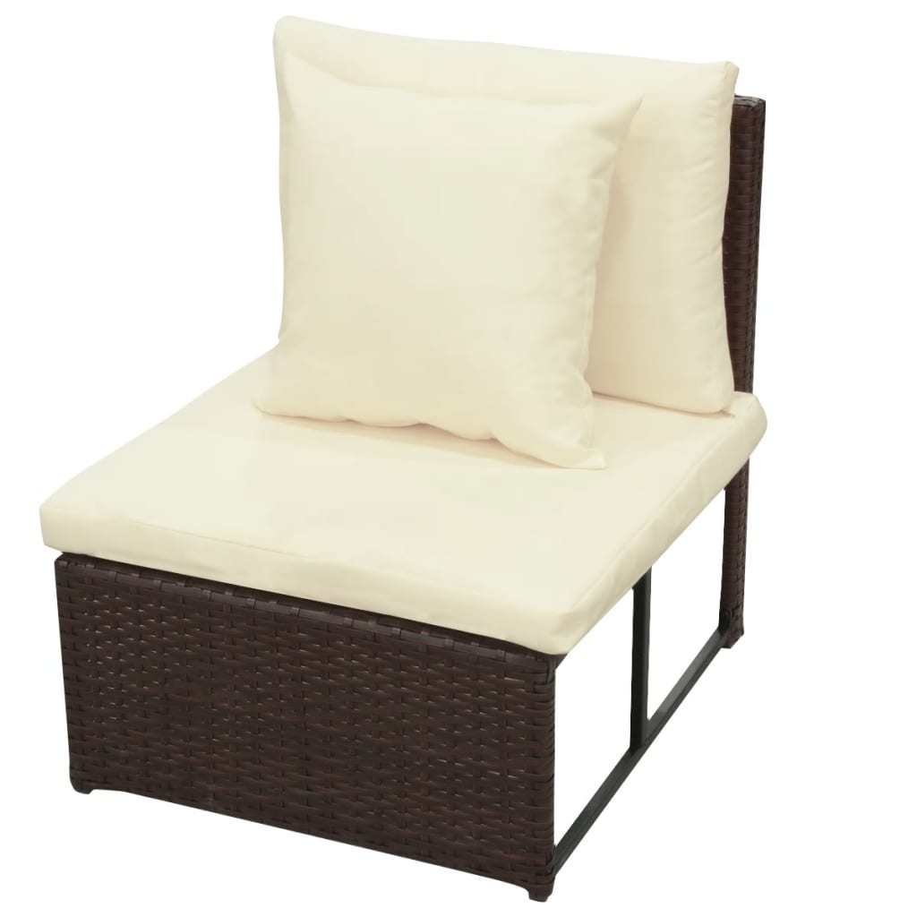VidaXL 8-delige Loungeset met kussens poly rattan bruin