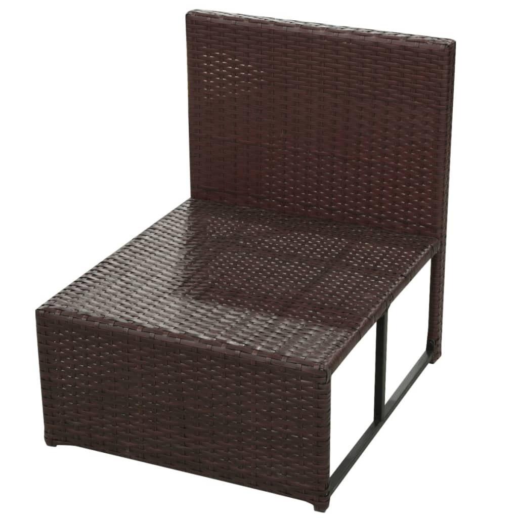 VidaXL 8-delige Loungeset met kussens poly rattan bruin