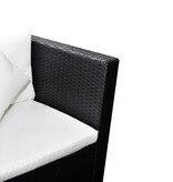 VidaXL 4-delige Loungeset met kussens poly rattan zwart