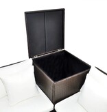 VidaXL 4-delige Loungeset met kussens poly rattan bruin